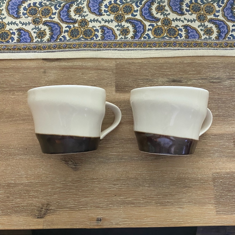 Starbucks Mugs 2013 Cream and Bronze (Set of 2)